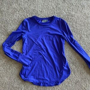 Athleta Kids Vibrant Blue Long Sleeve Tee